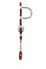 Alamo Saddlery ROUND DOUBLE SILVER EAR HEADSTALL GOLDEN LEATHER W/ SILVER