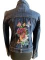Skull Design Jeans Jacket Butterfly M