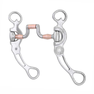Metalab FG ALUMINUM SLOTTED CONCHO ENGRAVED HINGED PORT BIT WITH COPPER BARRELS