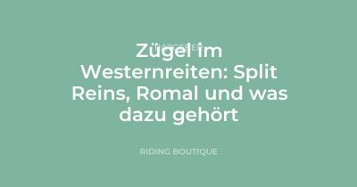 Zügel im Westernreiten: Split Reins, Romal und was dazu gehört